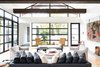 For this project, the husband loved ultra-modern design, while the wife leaned towards a more traditional aesthetic. How to please both? “Through the design process, we learned that their tastes were actually more closely aligned when we focused on the desired 'feel' of the home versus specific design details,” Field says.
He and his colleagues balanced rustic, exposed ceiling beams with elegant venetian plaster walls, and artful aluminum storefront windows with functional white oak plank flooring. Photo 3 of Preston Hollow modern home