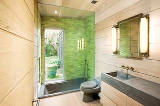 Best Modern Bathroom Concrete Counters Design Photos And Ideas Dwell In The Bathroom Martin Selected Heath Ceramics Conclave Diamond Tile Citrus Green For