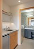 Modern home with Bath Room and Marble Counter. The kitchenette countertops are made from recycled concrete. The bathroom tile is by Pental. Photo of 50+ Modern Tile Ideas for Walls, Floors and Ceilings