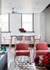 A close-up of the front living room, with Jardan armchairs which are designed and made in Melbourne. Photo by Phu Tang. Photo of Tour Modern, Colorful Design Files Show House in Sydney modern home