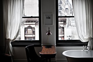 Interior designer Jacques Garcia referenced his first studio apartment in Paris as the model for NoMad's guest rooms. The city views are unbeatable, and I love the tiny writing desks.