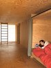 Modern home with Bedroom and Bed. The second floor houses three lits bretons, boxlike compartments where the curtains can be drawn to close sleepers off from the world. Inside, each has a built-in shelf
for personal belongings and a favorite read. Photo of Unusual Sleeping Spaces