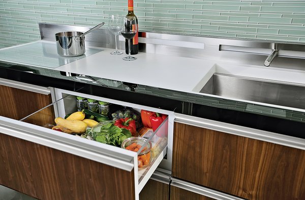 All pieces hit the standard countertop height of 36 inches and run 24 inches across, narrower than the standard appliance width of 30 inches.