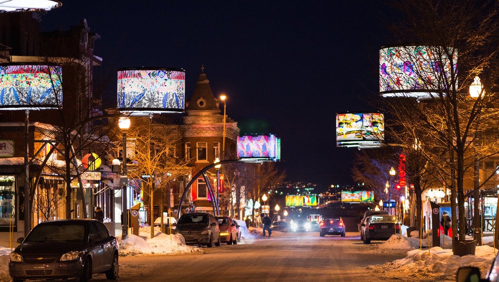 Photo 4 of 6 in An LED Light Display Takes Over an Avenue in Quebec