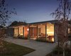 Modern home with Exterior, Mid-Century Building Type, and House Building Type. A wall of windows provides a smooth transition between indoor and outdoor spaces in this renovated home. Open to the fenced-in yard, the patio is as intimate as the living room and bedroom just inside. Photo by: Scott Hargis Photo of Modern Master: Joseph Eichler