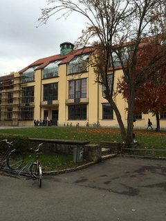 Founded in 1919 by Walter Gropius, the Bauhaus school was housed in the former Grand-Ducal Saxon Academy of Fine Arts and the School of Arts and Crafts by Henry Van de Velde. One of the founding principles of the school was to unify all creative efforts by combining art theory with practical workshops. The building shown here housed most of the classrooms, studios, and workshops. Renovated in 1996, it is now home to a new Bauhaus school, named and modeled after Gropius's original program, which was ended in 1933 due to pressure from the Nazi regime.
