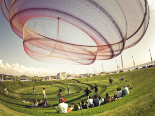 Janet Echelman’s "She Changes"<br><br>One of Echleman’s previous pieces, located in Porto, Portugal, it has inspired people to gather underneath, even though it’s located across from a four-lane highway.<br><br>Credit: Enrique Diaz