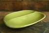 The American Modern collection for Bauer Pottery is made in California in a variety of colorways. Shown, is the American Modern divided vegetable bowl in chartreuse. Photo of Design Icon: Russel Wright modern home