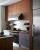 The stamped tin ceiling, fabricated by a local Brooklyn tinsmith, gives rich texture to the main floor. It's complemented by a sleek Henrybuilt kitchen and a Lacanche stove. Photo by Tara Donne. Photo of Modern Brooklyn Row House Renovation modern home