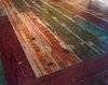 In their previous life, the boards were bleachers for a school sports stadium. Photo of Strange Salvaged Materials and Objects in Modern Homes modern home