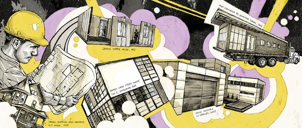 Prefab Parlance: From Kynar and Galvalume to SIPs, the terminology associated with prefab construction can be daunting. We asked a handful of architects and designers to help us build a prefab glossary of the top terms and definitions related to modular housing. Illustration by Tim Tomkinson