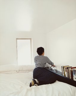 The Schafers consider their loft a work in progress. Says Im: "We thought about building a library ladder for the Wall of Storage, and we'd planned to build a catwalk out from our sleeping loft, with a desk—but decided it was too much structural engineering to concern ourselves with at this point."