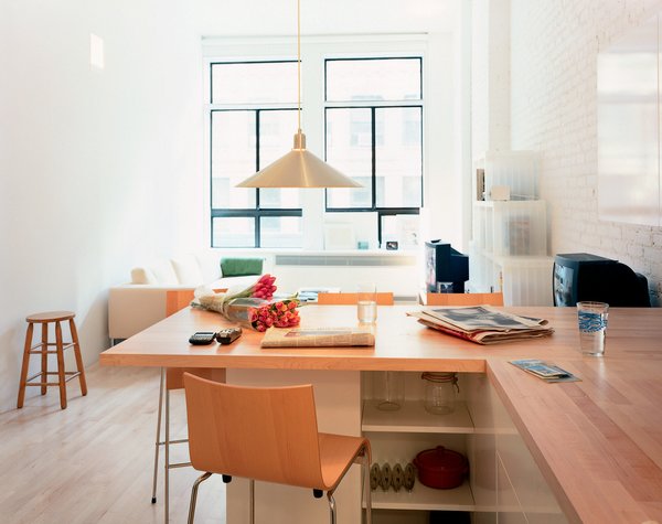 The combination dining table/countertop, says Woo, 