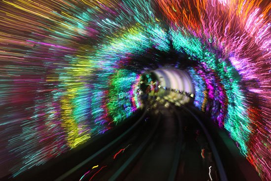 The Bund sightseeing tunnel. Image courtesy Flickr user  Erwyn.