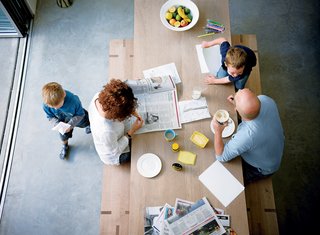 The kitchen table.