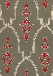 Wallpaper. Owen Jones. Block-printed paper. UK, c. 1860 (V&A: 8337). From V&A Pattern Series II: Owen Jones published by V&A Publishing and Abrams Books.