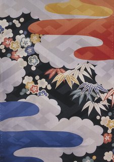 Under kimono, figured twill silk with printed decoration. Japan, 1940-50 (V&A: FE.14-1987). From V&A Pattern Series II: Kimono published by V&A Publishing and Abrams Books.