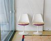 needlepoint seating pads on the Tulip chairs Photo 13 of Miller House in Columbus, Indiana by Eero Saarinen modern home