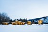 Modern home with Exterior and House. "The Herd" as they are often referred to, sit out in the open in breathtaking scenery. Tanner Construction collaborated with Tom Kundig on the project for the same client who commissioned Delta Shelter. As the story goes, the rolling huts were zoned for an RV park so Kundig put them on steel wheels to swerve around the local building code. Photo by Tim Bies. Photo of Olson Kundig Houses