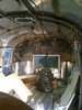 Area 63 productions removed the entire interior. Over time, water leaks had damaged the 45-year-old rockwool insulation to a point where it was so clumped together that it hardly insulated anymore. "Within the shortest time of sun exposure, the trailer became boiling hot—and stinky!—inside," says Brandes. Photo of Big Sur Airstream Renovation modern home