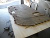 The restorers used the old rotten floor as a template for the new one. Photo of Big Sur Airstream Renovation modern home