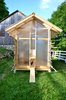 In July, the students, Moskow, and Linn gathered in Norwich, Vermont, where the studio was held and where Moskow lives with his family on 117 acres of farmland. The decided-upon structure was designed to mimic the surroundings. "We wanted it to feel like something special but for it also to be a very good neighbor to the barn," Linn says. The coop shares the same roof slope as the barn and aligns with one of its sides. Photo of Chicken Chapel modern home