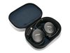Noise-canceling headphones work by producing sound waves that are 180 degrees out of phase with ambient sound waves, like those coming from airplane engines or air conditioners. Basically, the sounds meet and cancel each other out to produce silence, so only the music can be heard. Photo of Improved Noise-Canceling Headphones by Bose modern home