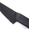 The word “furtif” roughly translates to “stealth” in English, which explains the range’s B-2 Stealth Bomber matte black aesthetics. TB Groupe used the sophisticated technology in the blade to inform the handle’s unconventional geometry. The knife provides an interesting contrast with a traditional wood cutting board. Photo of Cutting-Edge Knife Requires Sharpening Once Every 25 Years modern home