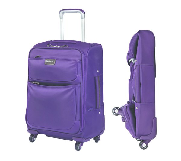 Compact Luggage 22-Inch As Seen on Shark Tank Biaggi Contempo Foldable Spinner Carry-On Suitcase Black