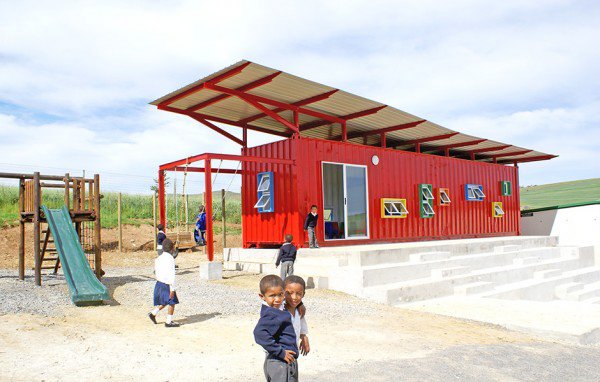 Tsai Design Studio turned a shipping container into a classroom located just outside of Cape Town, South Africa.