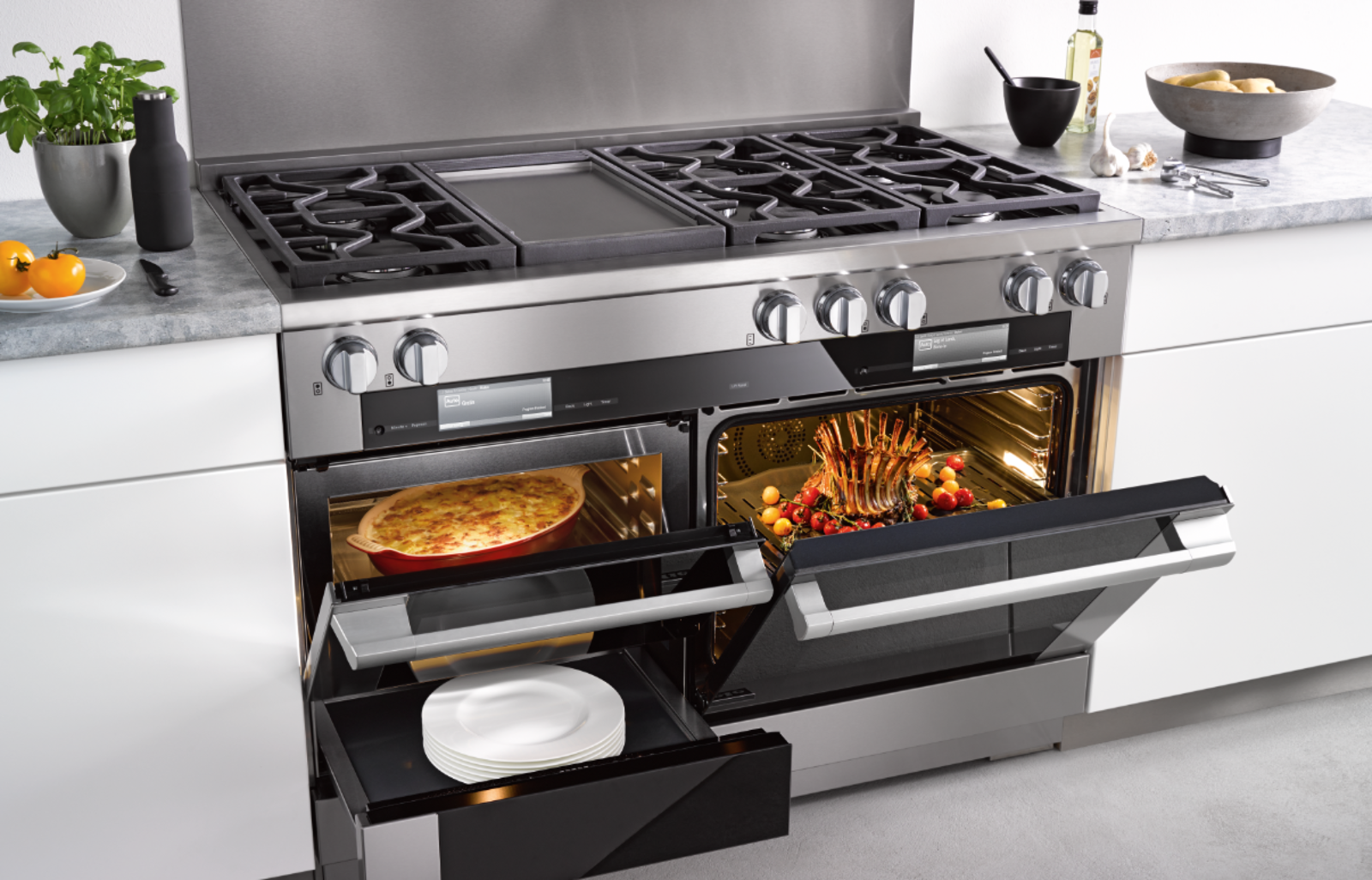 freestanding electric oven and cooktop