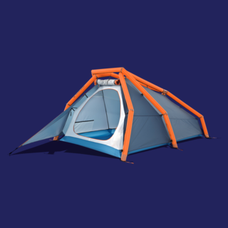 For those who would forgo indoor plumbing more readily than modern design, Hamburg-based Heimplanet make striking, functional camping and travel equipment. Their geodesic Wedge tent is easy to handle and inflate, and even easier on the eyes.