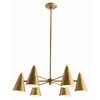 SHERMAN 6L ANTIQUE BRASS CHANDELIER
Add a touch of brass to your space with this antique brass chandelier from Project Décor featuring swivel shades with white interiors. Photo of Fall Design Trend: Gold, Brass, and Copper Accents modern home