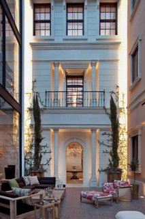 The last building is a classic townhouse with a grand staircase to allow customers to traverse the space easily.