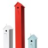 Attic Bird Houses in Cloud White, Tomato Red, and Robin’s Egg Blue by Studio Chad Wright, from $350. Photo of 13 Great Modern Birdhouses modern home