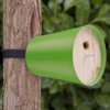 The aluminum housing protects birds year-round and attaches to trees with a fastener and lashing strap that does no damage to the tree. Photo of 13 Great Modern Birdhouses modern home
