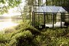 Modern home with Exterior, Cabin Building Type, Glass Siding Material, Prefab Building Type, and Gable RoofLine. Helsinki architect Ville Hara and designer Linda Bergroth collaborated on this prefab shed-meets-sleeping-cabin, which can be assembled with little else than a screwdriver. Bergroth, inspired by nomadic yurt dwellers, wanted an indoor/outdoor experience for her property in Finland. Photo of Sourcing Guide for Modern Prefab Companies in Europe