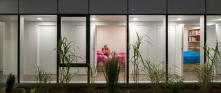 Childrens’ bedrooms are reimagined as cozy private cubbies, much like sleeper cars on a train. These compact rooms were designed to encourage outside interaction with the rest of the household during the non-sleeping hours of the day. Sliding doors and baltic birch built-ins complete the rooms.