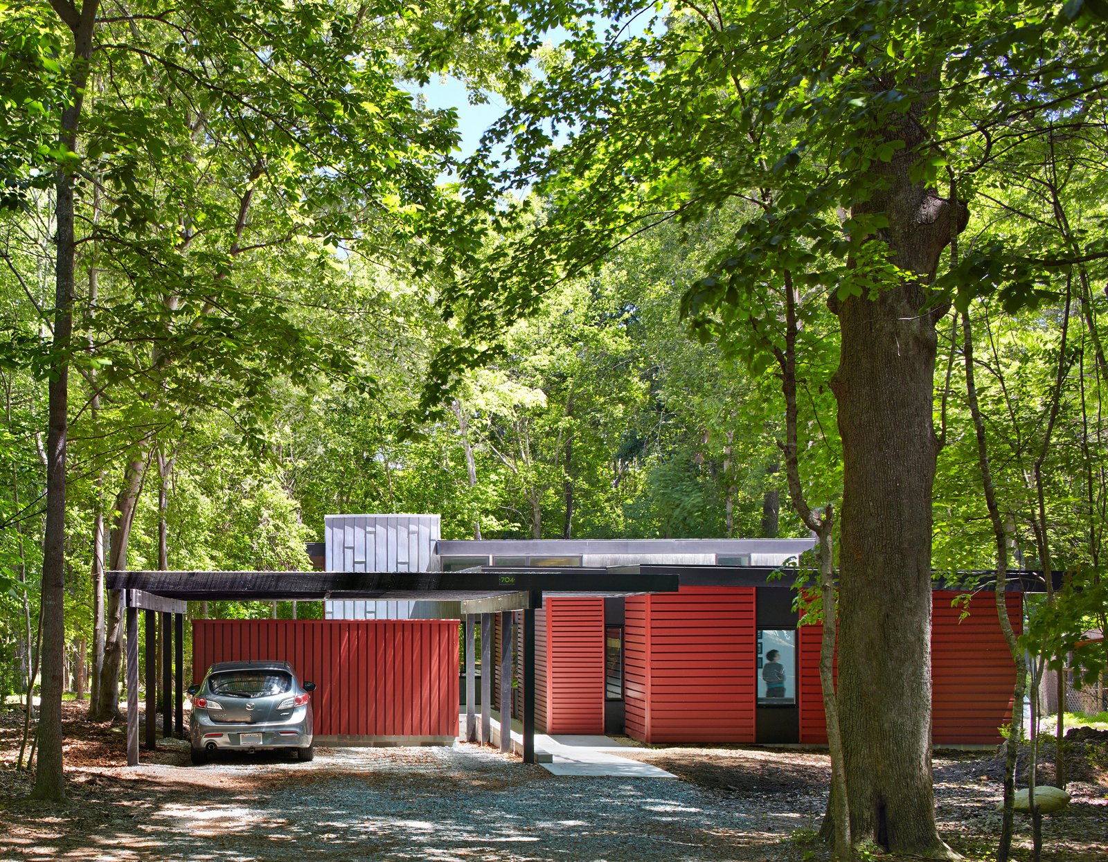 Photo 2 of 8 in This LightFilled, Metallic Home Embraces Its Wooded