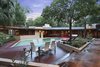 Distinguished as the only home in Houston designed by Frank Lloyd Wright, this masterpiece is an art collector's paradise. Ideal for both casual living and grand entertaining, this private residence features multiple art galleries, high ceilings, geothermal temperature system and the original built-in furniture. Photo of Unforgettable Midcentury Homes by Modern Masters modern home