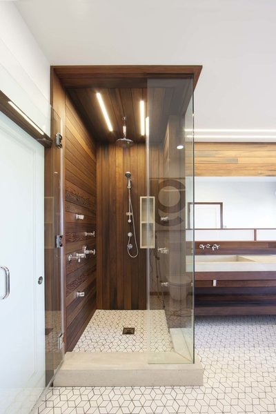 modern shower lighting