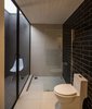 Modern home with Bath Room, Full Shower, Two Piece Toilet, Open Shower, Subway Tile Wall, and Corner Shower. Photo courtesy of Aryeh Kornfeld Photo of Eames Molded Chairs