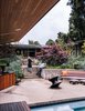 Modern home with Outdoor, Front Yard, Rooftop, Trees, Side Yard, Grass, Hardscapes, Gardens, Swimming Pools, Tubs, Shower, Back Yard, and Walkways. Once unkempt terrain (1), the lot was replanted by Elysian Landscapes. Board-formed concrete walls now hold a lush collection of Bloodgood Japanese maple trees, Canyon Prince wild rye grasses, and Blue Fox Tail agaves. A Spun stool by Heatherwick Studio for Magis joins an outdoor furniture set by Plain Air. Photo 5 of Modernist Gem Revival