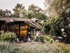 Modern home with Outdoor, Back Yard, Front Yard, Side Yard, Garden, Trees, Shrubs, and Raised Planters. Fields of native grasses connect the main residence, situated at the top of the slope, to the new structures scattered below. A pergola extends from the post-and-beam structure that was maintained during the remodel of the midcentury home. Photo of Modernist Gem Revival
