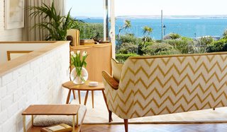 Created by Angela and Olivier Noverraz, the design team behind the Trevose Harbour Hotel, Sands Studio boasts sweeping views over St Ives Bay from a private balcony.