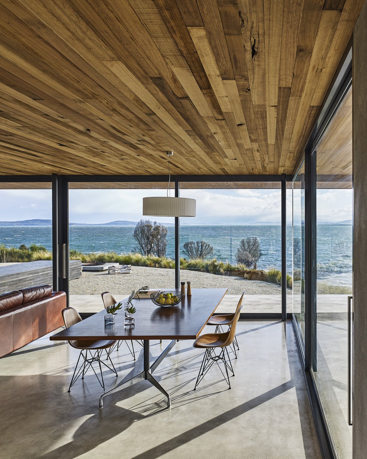 Photo 1 Of 2555 In Dining Chair Photos From A Semi Modular Beach House In Tasmania Floats Over A Site That Survived A Bushfire Dwell