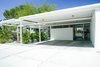 Modern home with Outdoor, Front Yard, Side Yard, Walkways, Trees, Shrubs, Gardens, Hardscapes, Large Patio, Porch, Deck, Tile Patio, Porch, Deck, and Concrete Patio, Porch, Deck. By chance, they drove past Koenig’s Case Study House #1 in Glendale, which Koenig was using as his own residence at the time. The Scotts were so impressed by the house, that they rang the doorbell, met Koenig, and asked him to design their new home. Photo 2 of Pierre Koenig's Scott House