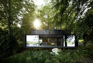The steel prefab Vipp Shelter is an ultra-sleek escape surrounded by nature.