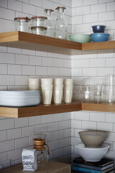 Square Bamboo Plates, $30; Bamboo Nesting Bowls, $34; Fluted Bamboo Cups, 22