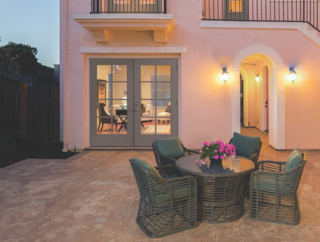 When decorating your Mediterranean Luxe home, work in bright colors through small details, but select a more natural "main tone", such as an ocean blue or an earthy brown. Kababie sees this look as very unique and natural. 